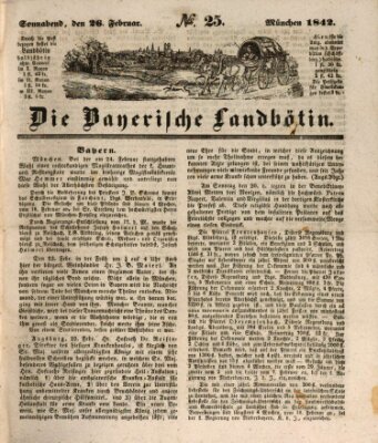 Bayerische Landbötin Samstag 26. Februar 1842