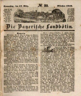 Bayerische Landbötin Donnerstag 17. März 1842