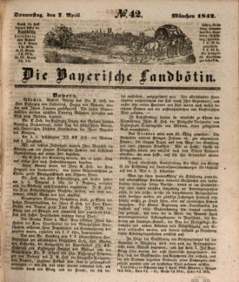 Bayerische Landbötin Donnerstag 7. April 1842