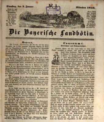 Bayerische Landbötin Dienstag 3. Januar 1843