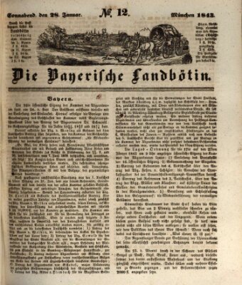 Bayerische Landbötin Samstag 28. Januar 1843