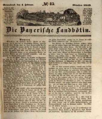 Bayerische Landbötin Samstag 4. Februar 1843