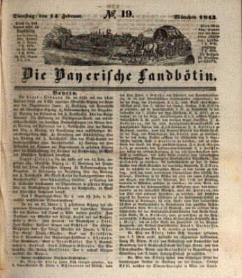 Bayerische Landbötin Dienstag 14. Februar 1843