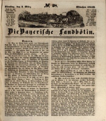 Bayerische Landbötin Dienstag 7. März 1843