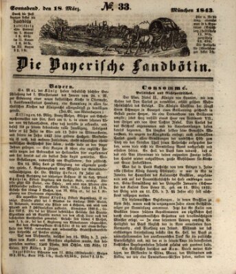 Bayerische Landbötin Samstag 18. März 1843