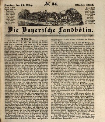 Bayerische Landbötin Dienstag 21. März 1843