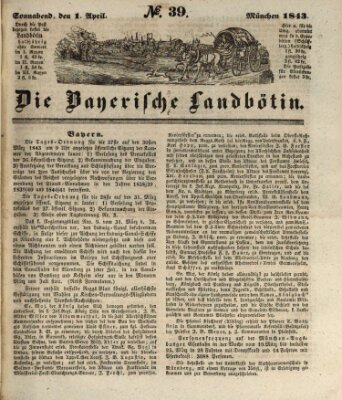 Bayerische Landbötin Samstag 1. April 1843