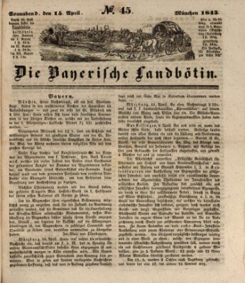 Bayerische Landbötin Samstag 15. April 1843