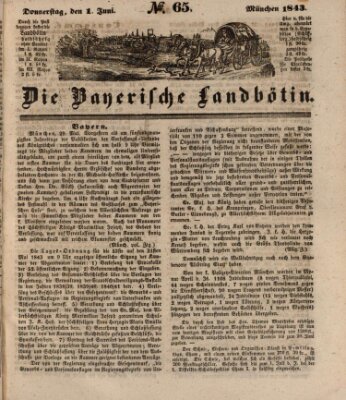 Bayerische Landbötin Donnerstag 1. Juni 1843