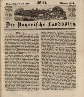 Bayerische Landbötin Donnerstag 15. Juni 1843