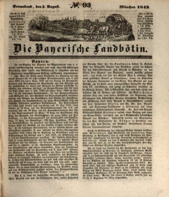 Bayerische Landbötin Samstag 5. August 1843