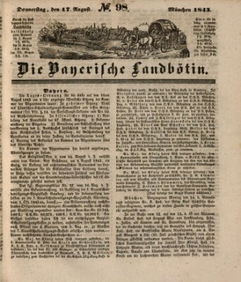 Bayerische Landbötin Donnerstag 17. August 1843