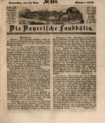 Bayerische Landbötin Donnerstag 14. September 1843