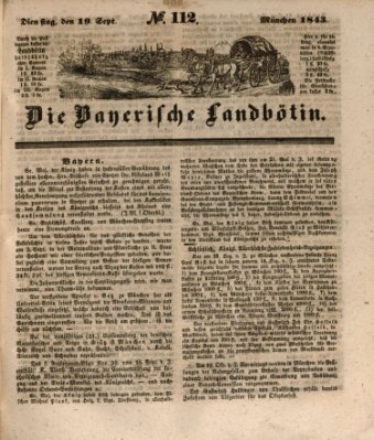 Bayerische Landbötin Dienstag 19. September 1843