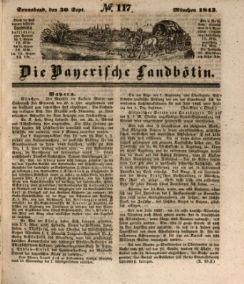 Bayerische Landbötin Samstag 30. September 1843