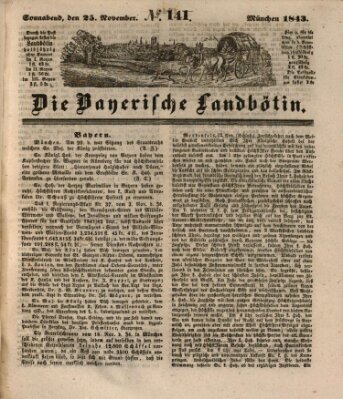 Bayerische Landbötin Samstag 25. November 1843