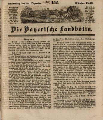 Bayerische Landbötin Donnerstag 21. Dezember 1843