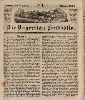 Bayerische Landbötin Dienstag 2. Januar 1844