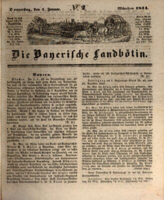 Bayerische Landbötin Donnerstag 4. Januar 1844