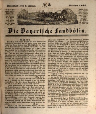 Bayerische Landbötin Samstag 6. Januar 1844