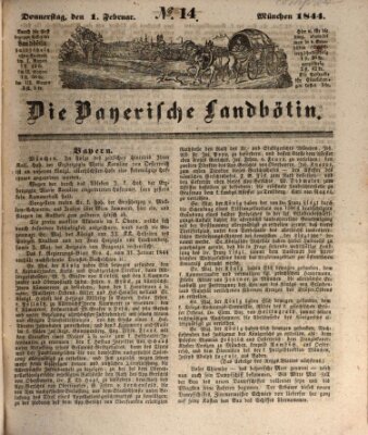 Bayerische Landbötin Donnerstag 1. Februar 1844