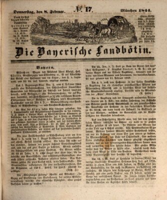 Bayerische Landbötin Donnerstag 8. Februar 1844