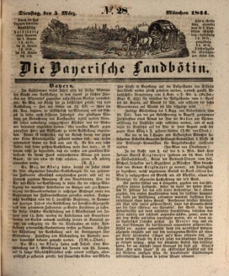 Bayerische Landbötin Dienstag 5. März 1844