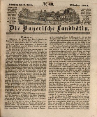 Bayerische Landbötin Dienstag 9. April 1844