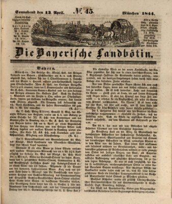 Bayerische Landbötin Samstag 13. April 1844