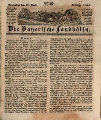 Bayerische Landbötin Donnerstag 18. April 1844