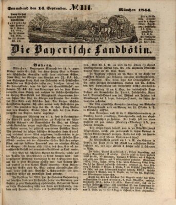 Bayerische Landbötin Samstag 14. September 1844