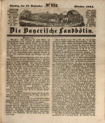 Bayerische Landbötin Dienstag 17. September 1844