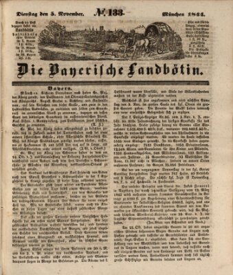 Bayerische Landbötin Dienstag 5. November 1844