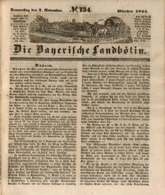 Bayerische Landbötin Donnerstag 7. November 1844