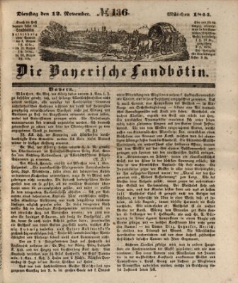 Bayerische Landbötin Dienstag 12. November 1844