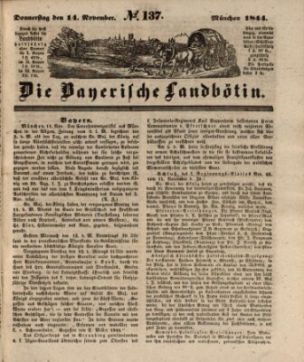 Bayerische Landbötin Donnerstag 14. November 1844