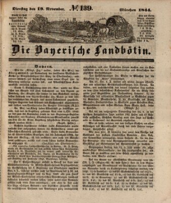 Bayerische Landbötin Dienstag 19. November 1844