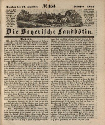 Bayerische Landbötin Dienstag 24. Dezember 1844