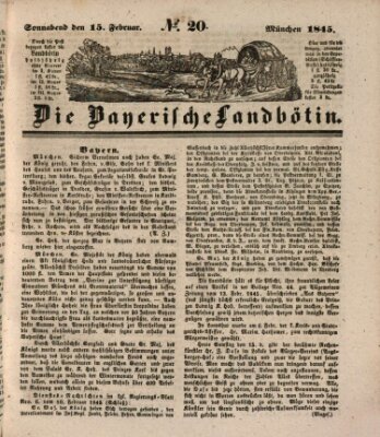 Bayerische Landbötin Samstag 15. Februar 1845