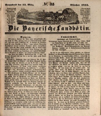 Bayerische Landbötin Samstag 15. März 1845