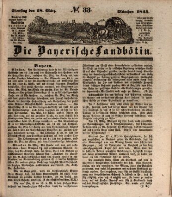 Bayerische Landbötin Dienstag 18. März 1845