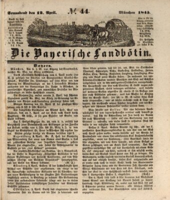 Bayerische Landbötin Samstag 12. April 1845