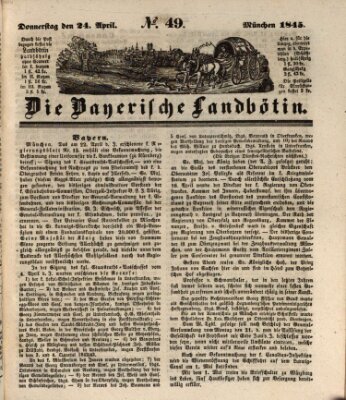 Bayerische Landbötin Donnerstag 24. April 1845