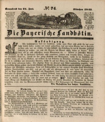 Bayerische Landbötin Samstag 21. Juni 1845