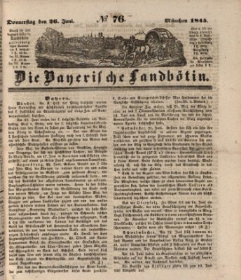 Bayerische Landbötin Donnerstag 26. Juni 1845