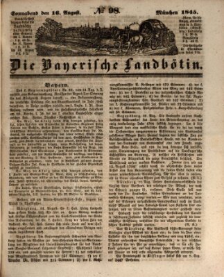 Bayerische Landbötin Samstag 16. August 1845