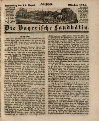 Bayerische Landbötin Donnerstag 21. August 1845