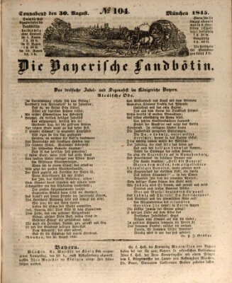 Bayerische Landbötin Samstag 30. August 1845