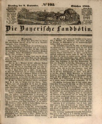 Bayerische Landbötin Dienstag 2. September 1845