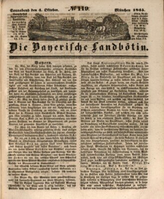 Bayerische Landbötin Samstag 4. Oktober 1845